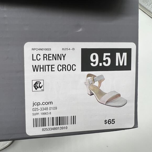Liz Claiborne Womens Renny Sandals Heel White Croc Size 9.5M - Picture 13 of 15